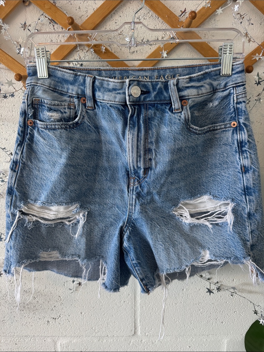 American Eagle distressed denim shorts